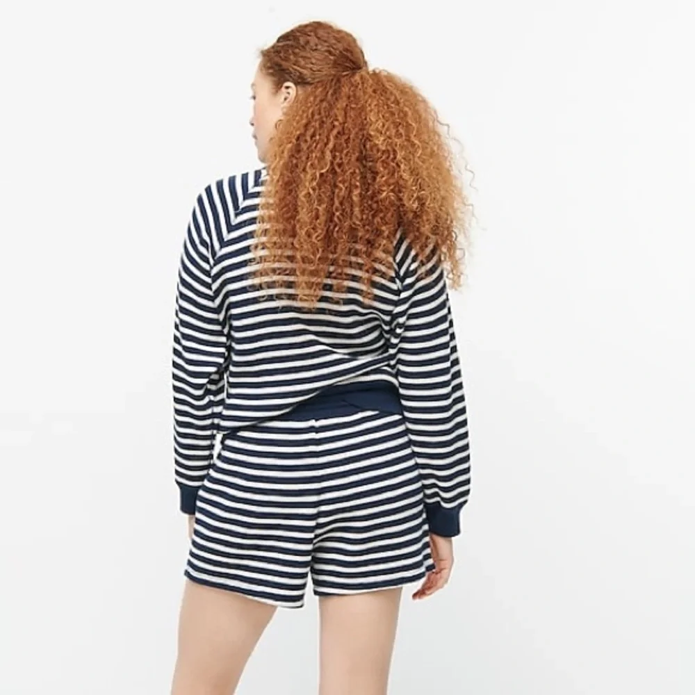 J.Crew Waffle drawstring short in stripe AY073